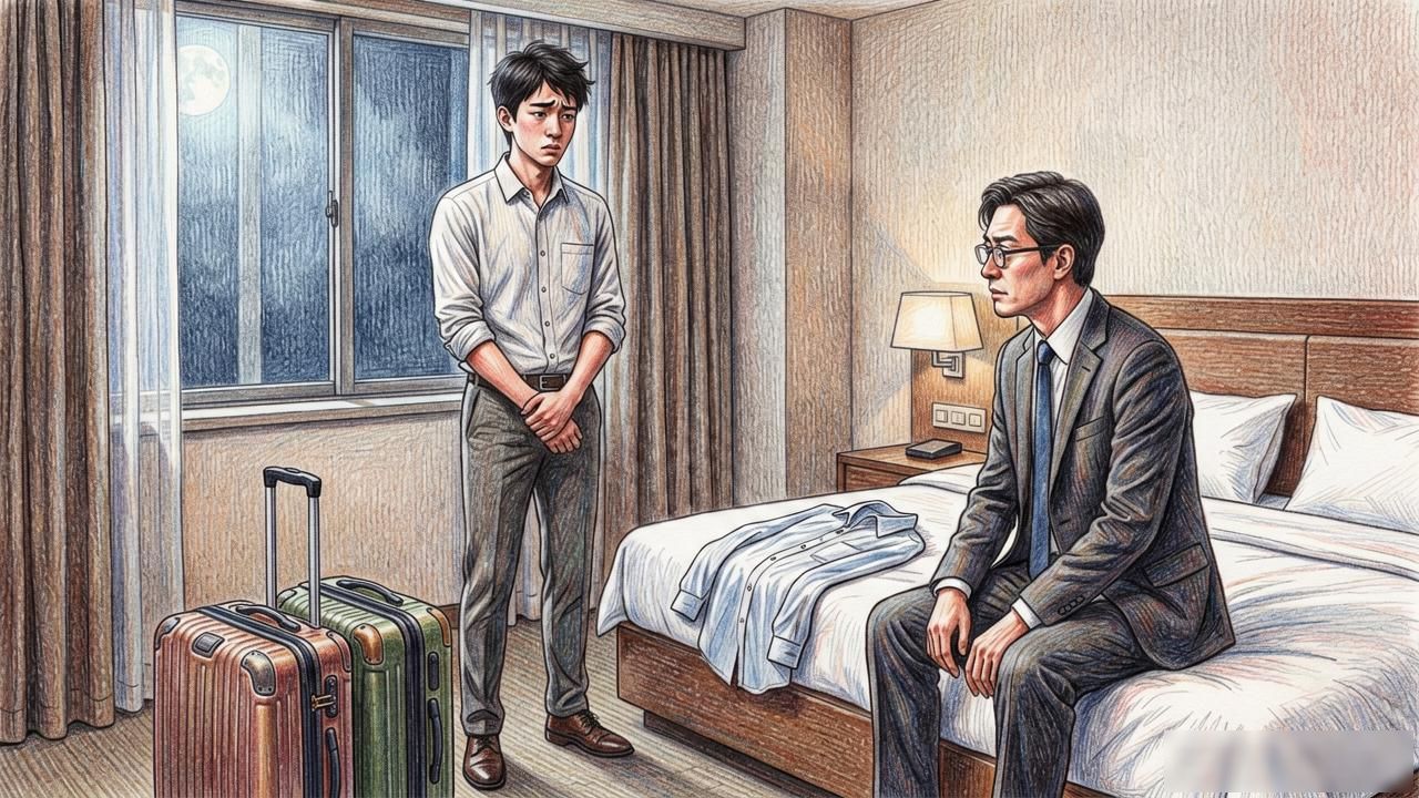 和讨厌的上司出差，他居然只订了一间房